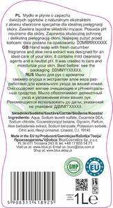 BluxCosmetics Mydło do rąk w płynie ogórkowe z aloesem 1L 2