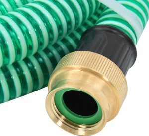 vidaXL Wąż ssący z mosiężnymi złączkami, 10 m, 25 mm, zielony 4