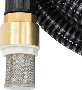 vidaXL Wąż ssący z mosiężnymi złączkami, 4 m, 25 mm, czarny 3