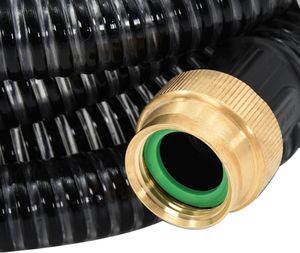 vidaXL Wąż ssący z mosiężnymi złączkami, 4 m, 25 mm, czarny 5