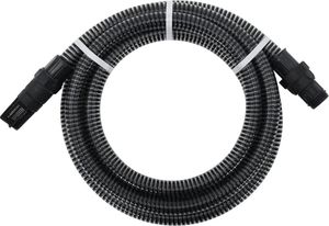 vidaXL Wąż ssący ze złączami z PVC, 4 m, 22 mm, czarny 1