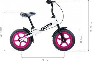 Rowerek biegowy Gimme z hamulcem Nemo - różowy 12