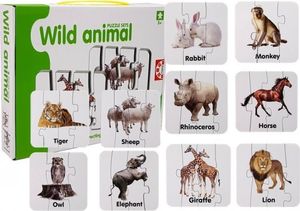Lean Sport Puzzle edukacyjne w języku angielskim dzikie zwierzęta 10 elementów 1