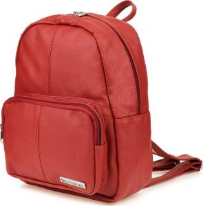 Beltimore Czerwony skórzany damski plecak Beltimore pojemny R33 1