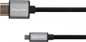 Kabel Kruger&Matz HDMI Micro - HDMI 1.8m czarny (KM1238) 1