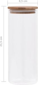 vidaXL Szklane słoje z bambusową pokrywką, 6 szt., 1000 ml 7