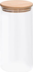 vidaXL Szklane słoje z bambusową pokrywką, 4 szt., 1200 ml 2