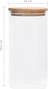 vidaXL Szklane słoje z bambusową pokrywką, 4 szt., 1200 ml 7