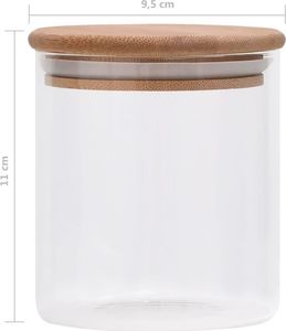 vidaXL Szklane słoje z bambusową pokrywką, 6 szt., 600 ml 7