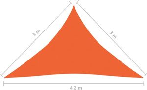 vidaXL Żagiel przeciwsłoneczny, 160 g/m, pomarańcz, 3x3x4,2 m, HDPE 6