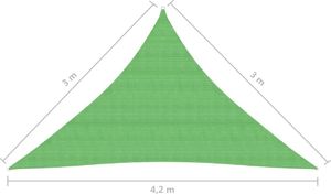 vidaXL Żagiel przeciwsłoneczny 160 g/m, jasnozielony, 3x3x4,2 m, HDPE 6