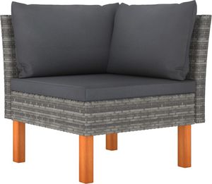 vidaXL 3-osobowa sofa ogrodowa z poduszkami, polirattan, szara 3