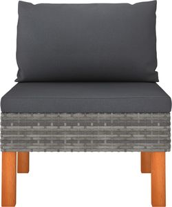 vidaXL 3-cz. zestaw wypoczynkowy do ogrodu, rattan PE i eukaliptus 4