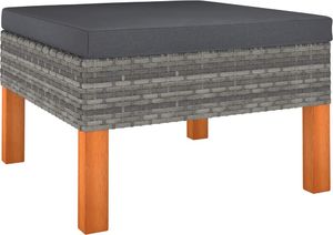vidaXL 3-cz. zestaw wypoczynkowy do ogrodu, rattan PE i eukaliptus 7