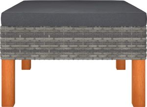 vidaXL 3-cz. zestaw wypoczynkowy do ogrodu, rattan PE i eukaliptus 8