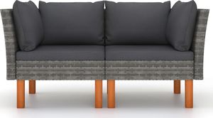 vidaXL Siedziska narożne, 2 szt., polirattan i drewno eukaliptusowe 2