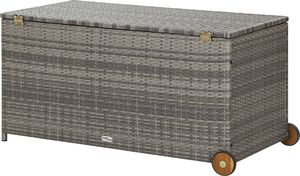 Skrzynia ogrodowa vidaXL 120x65x61 cm z kółkami Jasny szary 3