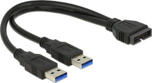 Delock USB zew. - USB wew., 0.25m, Czarny (83910) 1
