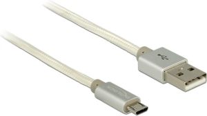 Kabel USB Delock USB-A - 1 m Szary Biały (83916) 1