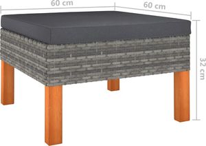 vidaXL 6-cz. zestaw wypoczynkowy do ogrodu, poduszki, rattan PE, szary 7