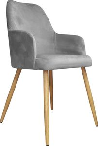 Atos Zestaw krzeseł WEZERA VELVET 2 szt szare/dąb 2