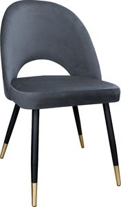 Atos Zestaw krzeseł ISKAR BL VELVET GOLD 2 szt ciemno szare 4