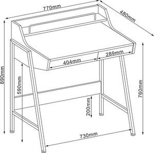 Biurko Signal B-168 Brązowe 77 cm x 48 cm 2