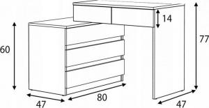 Biurko Meblowa 1 Katta Białe 100 cm x 47 cm 8