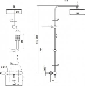 Zestaw prysznicowy Cersanit City chrom (S951-341) 2