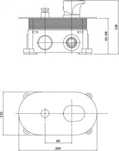 Bateria wannowa Cersanit Inverto podtynkowe złoty (S951-285) 3