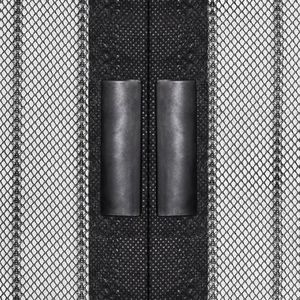 vidaXL Moskitiera na drzwi z magnesami, 2 szt., czarna, 220x110 cm 2