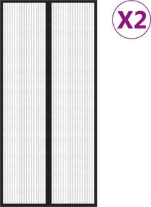 vidaXL Moskitiera na drzwi z magnesami, 2 szt., czarna, 220x110 cm 3