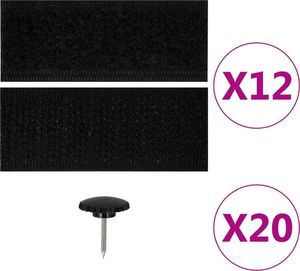 vidaXL Moskitiera na drzwi z magnesami, 2 szt., czarna, 220x110 cm 4