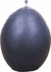 Łysoń Świeca z wosku pszczelego jajko gładkie czarne (S0621-CZARNE) - S0621-CZARNE 1