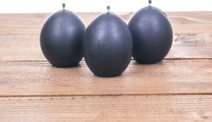 Łysoń Świeca z wosku pszczelego jajko gładkie czarne (S0621-CZARNE) - S0621-CZARNE 2