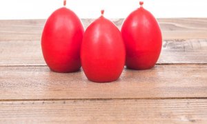 Łysoń Świeca z wosku pszczelego jajko gładkie czerwone (S0621-CZERWONE) - S0621-CZERWONE 2