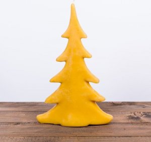 Łysoń Świeca z wosku pszczelego choinka płaska duża (S0701) - S0701 2