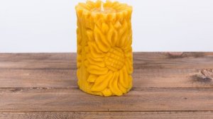 Łysoń Świeca z wosku pszczelego walec ze słonecznik (S134) - S134 2