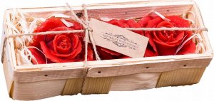 Łysoń Świece z wosku pszczelego róże czerwone łubianka (S230-CZ) - S230-CZ 1