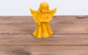 Łysoń Świeca z wosku pszczelego anioł z księgą (S280) - S280 2