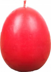 Łysoń Świeca z wosku pszczelego jajko gładkie czerwone (S411-K CZERWONY) - S411-K CZERWONY 1