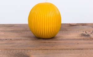 Łysoń Świeca z wosku pszczelego kula prążki duża (S448) - S448 2