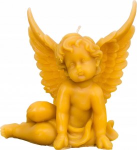 Łysoń Świeca z wosku pszczelego anioł siedzący duży (S472) - S472 1
