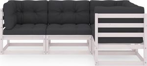 vidaXL 4-cz. zestaw wypoczynkowy do ogrodu, z poduszkami, lita sosna 2