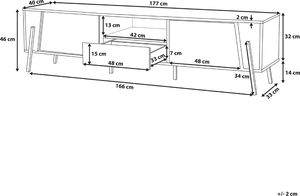 Shumee Szafka RTV efekt betonu z czarnym BLACKPOOL 9