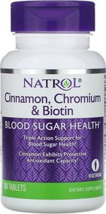 NATROL Natrol - Cynamon, Biotyna, Chrom, 60 tabletek 1