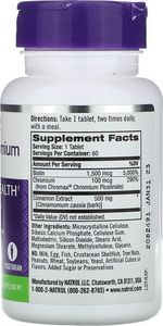 NATROL Natrol - Cynamon, Biotyna, Chrom, 60 tabletek 2