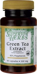 Swanson Swanson - Ekstrakt z Zielonej Herbaty, 500mg, 60 kapsułek 1