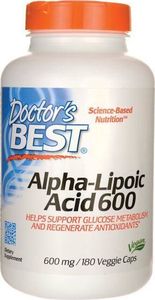DOCTORS BEST Doctor's Best - Kwas Alfa Liponowy, 600 mg, 180 kapsułek roślinnych 1
