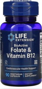 Life Extension Life Extension - BioActive, Kwas Foliowy & Witamina B12, 90 vkaps 1